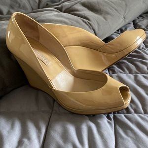 Michael Kors platform wedge peep toe heels